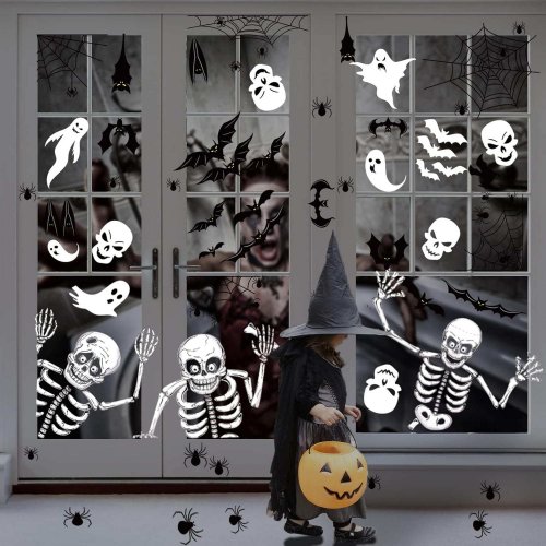 140PCS Halloween Window Clings Decor